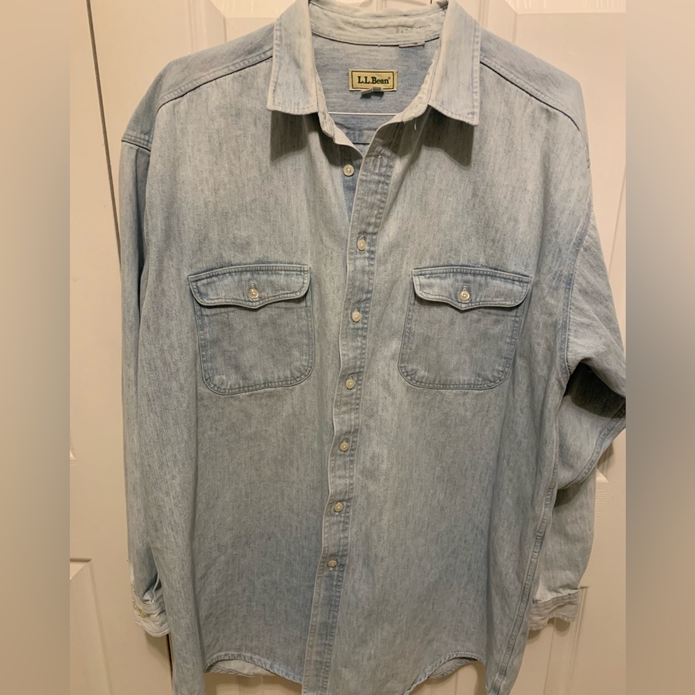 LL Bean Heavy Denim Shirt XL Tall